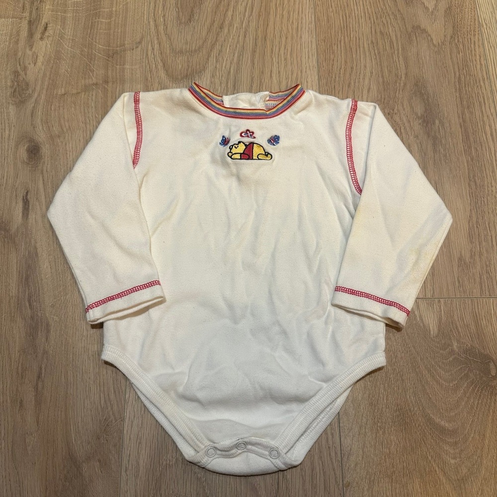 Vintage 90's Pooh 100 Acre Collection Bodysuit. 24M Y2K. One Piece‎ Rare. Disney